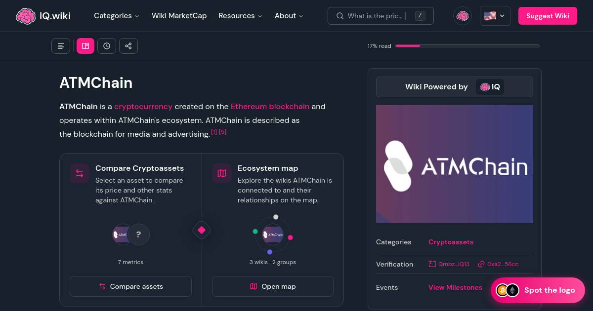 ATMChain - Cryptocurrencies | IQ.wiki