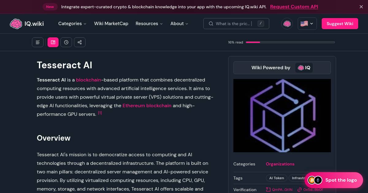 Tesseract AI - Organizations | IQ.wiki